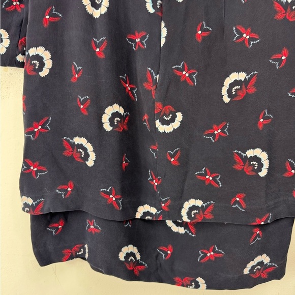 A.L.C. Size 6 Tiered Mini Dress Tordi Midnight Printed Floral Silk Crepe - Picture 8 of 8